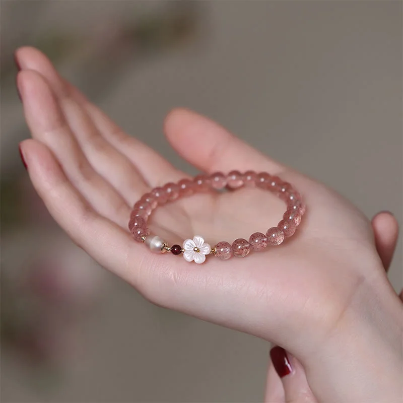 Strawberry Quartz Peach Blossom Love Bracelet