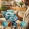 (25x25cm)DIY Wave Framed Handmade Pearl Painting Art Craft Kit Living Home Decor