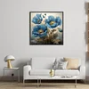 Blue Poppy Flower-11CT Stamped Cross Stitch 40*40cm