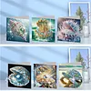 6Pcs Diamond Painting Marine Treasures Greeting Card Set with Envelopes for Birthdays Thanksgiving & Special Occasion