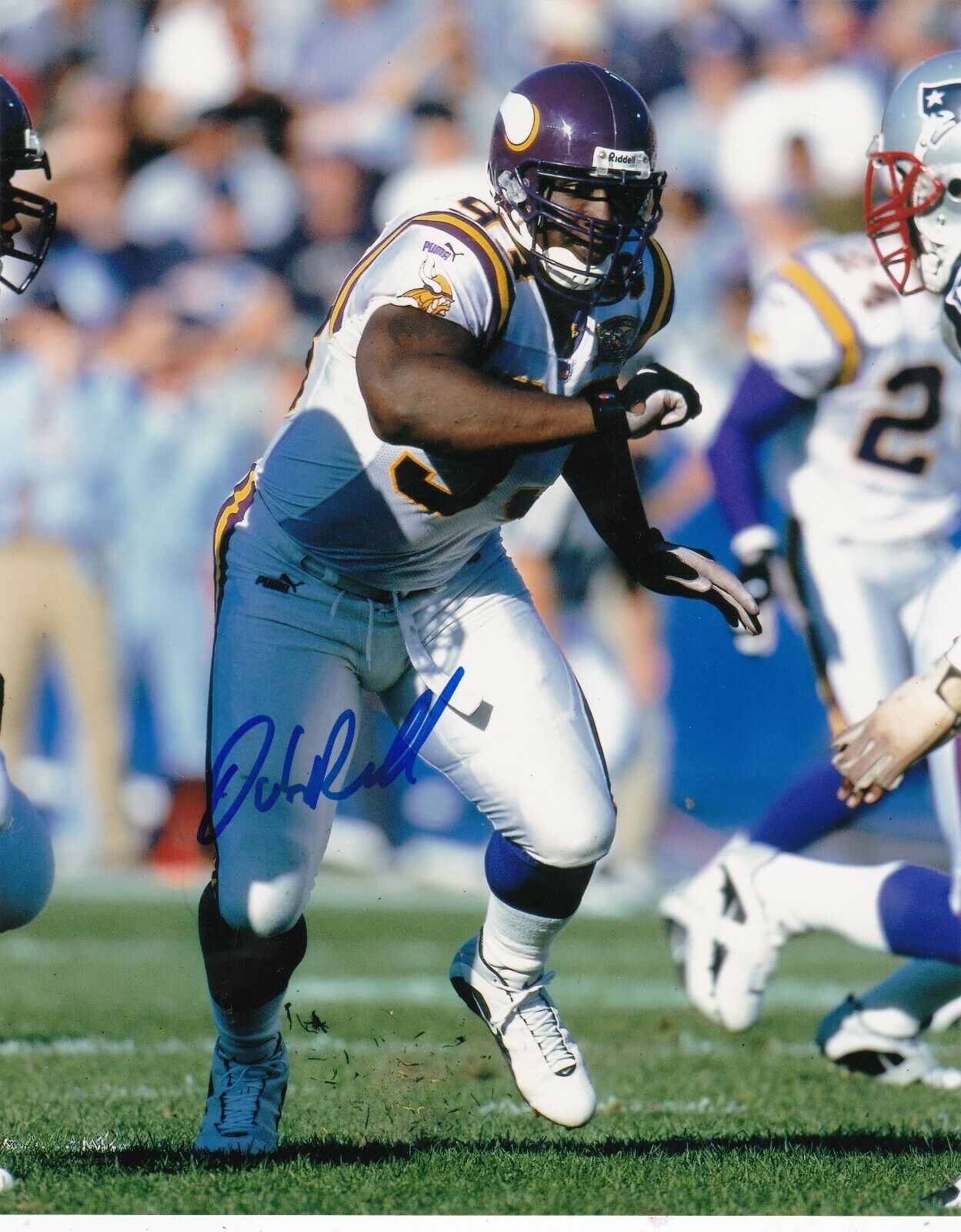 JOHN RANDLE MINNESOTA VIKINGS ACTION SIGNED 8x10 Photo Poster painting