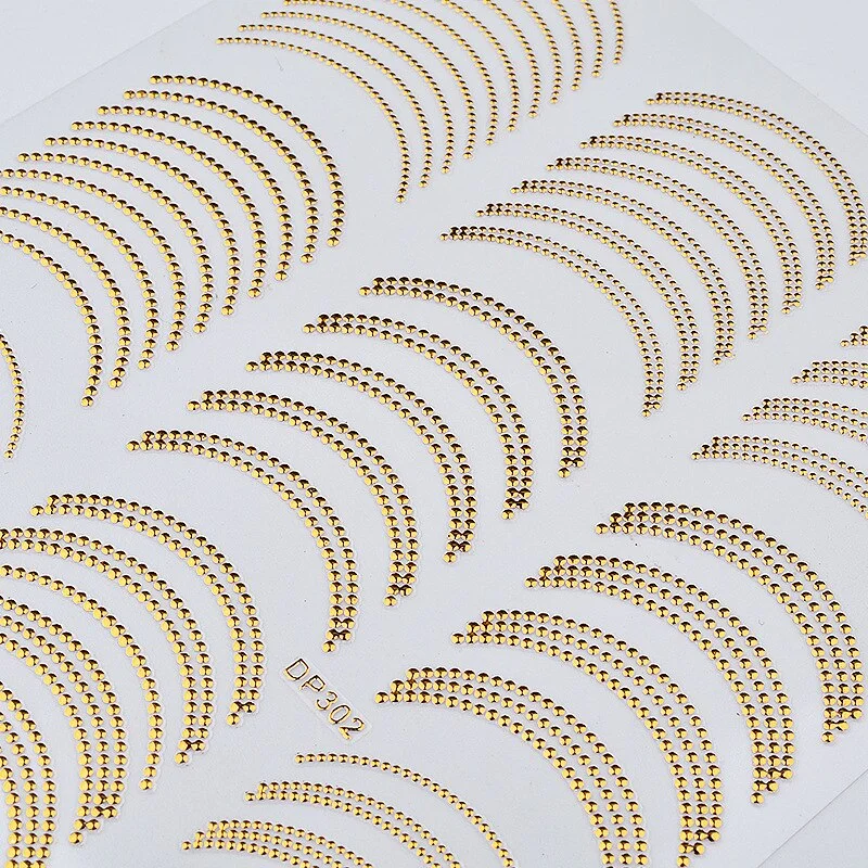 New Products In 2021 Adhesive 3D Metal Line Decals Nail Stickers for Nail Art Decoration DIY Designer Work Accessories 7.7x9cm
