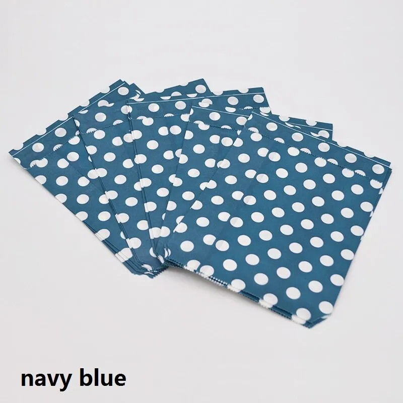 25pcs/lot 13*18cm Dot Paper Bag Candy Cookies Cupcake Bags Kids Birthday Party Foods Packaging Supplies Wedding Decoration