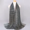Golden Sequins Stripe Lines Shawl Breathable Hijab Scarf