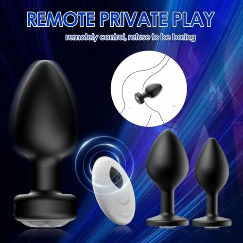 Anal Plug Sex Toys Vibrator &ndash; Silicone Butt Plugs with Remote Control, 10 Vibration Modes, Prostate Massager for Adults