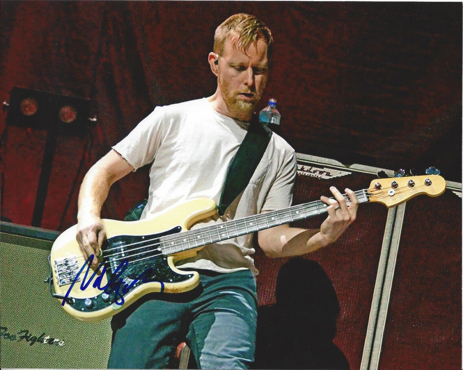 Nate Mendel Autographed 8x10 Foo Fighters NirvanaA475