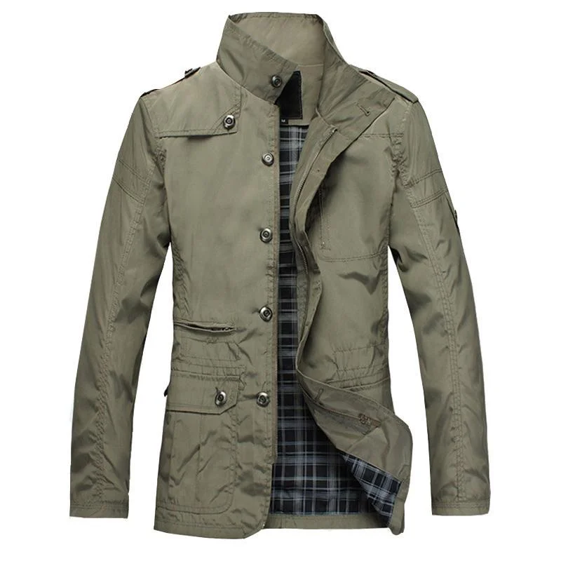 Fashion Thin Men's Jackets Hot Sell Casual Wear Comfort Windbreaker Autumn Overcoat Necessary Spring Men Coat