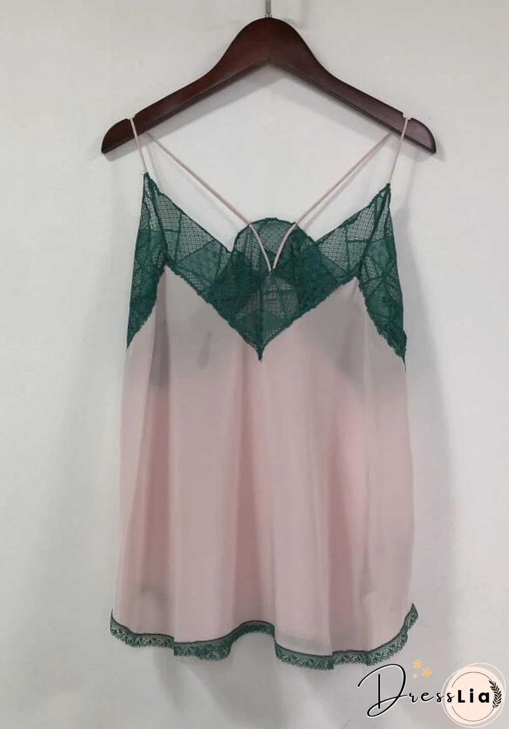 Silk Women New Style Romantic Neckline Exquisite Lace Stitching Letter Printing Girls Camis Vest