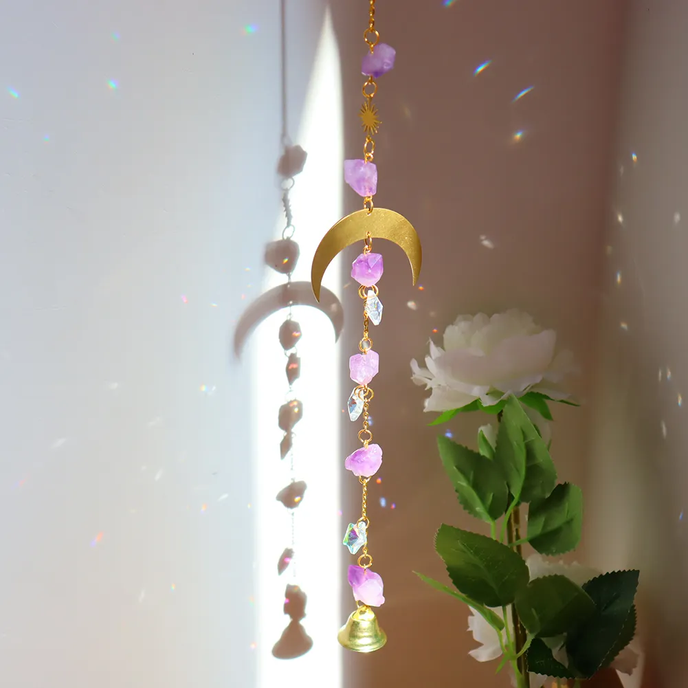Hanging Crystal Star Eye Window Car Prism Moon Bell Pendants