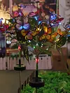 2 Pack Solar Butterfly Stake Light LED Garden Light Auto On/Off for Yard Pathway
