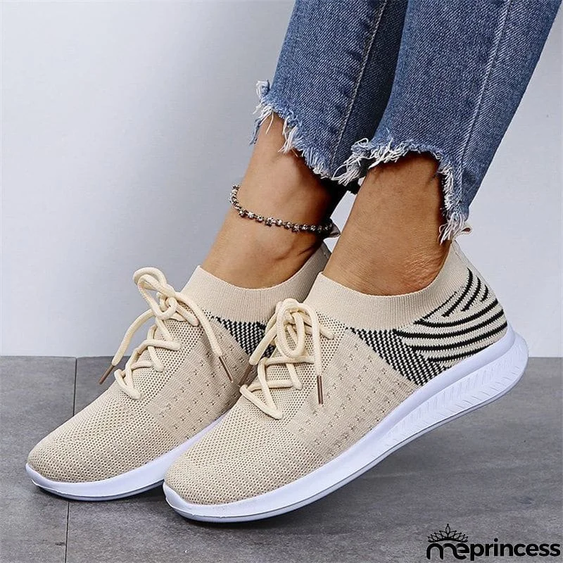 Sporty Soft Sole Mesh Lace-Up Loafers