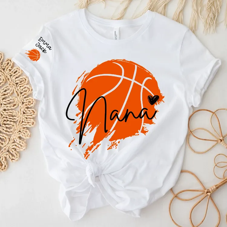 Personalized Nana Basketball Shirt with Grandkids&rsquo; Names