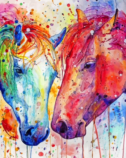 

Colorful Horses – Paint By Numbers - 40*50CM, 501 Original