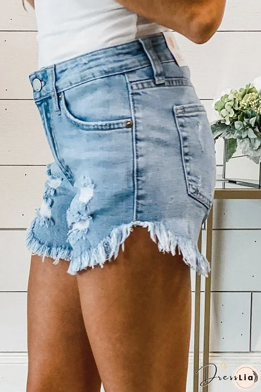 Chic Ripped Denim Shorts