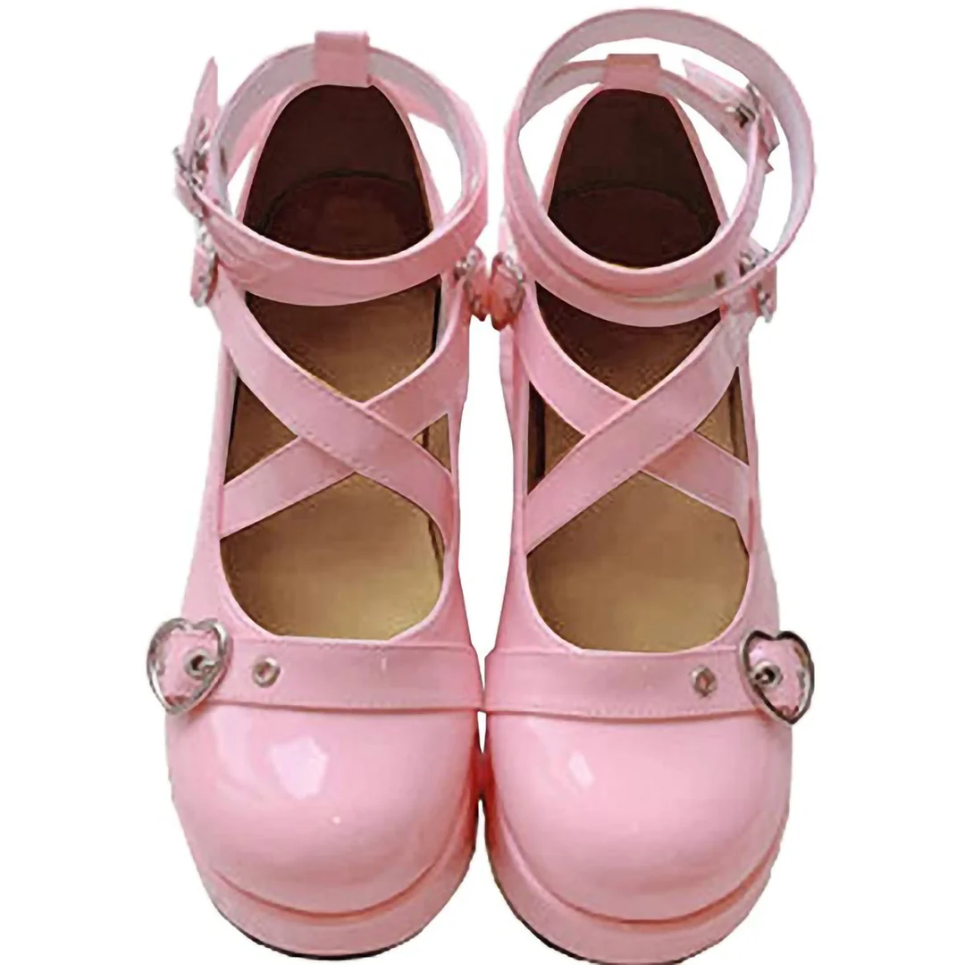 Letclo™ Platform Lolita Punk Round Toe Mary Shoes letclo Letclo