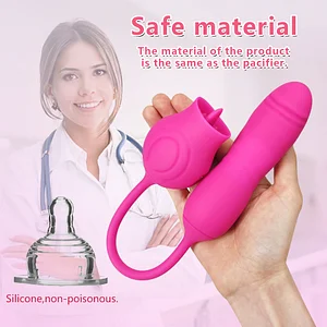 Rose-Shaped Licking Tongue Vibrator with Nipple and Clit Stimulator – Thrusting Dildo