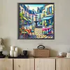 Sc&egrave;ne de rue-perceuse ronde peinture diamant-50*50cm