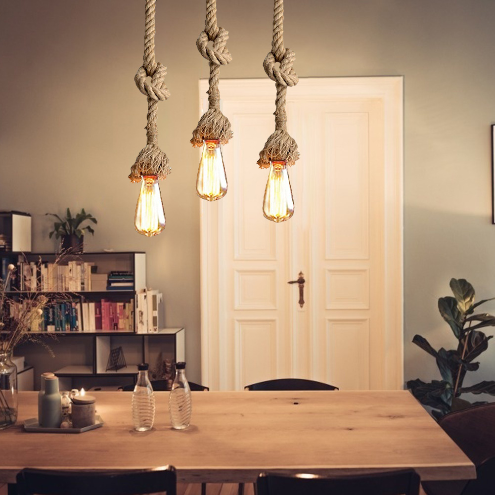

Hemp Rope E27 LoFT Attic Industrial Hanging-Night Light, 80cm, 501 Original
