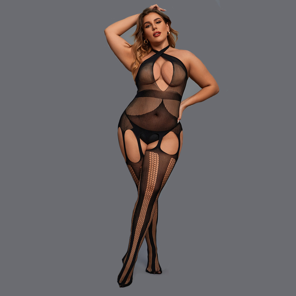 Lovingerie - See-through Underwear Plus-Size Mesh Lingerie Sexy Erotic Bodysuit