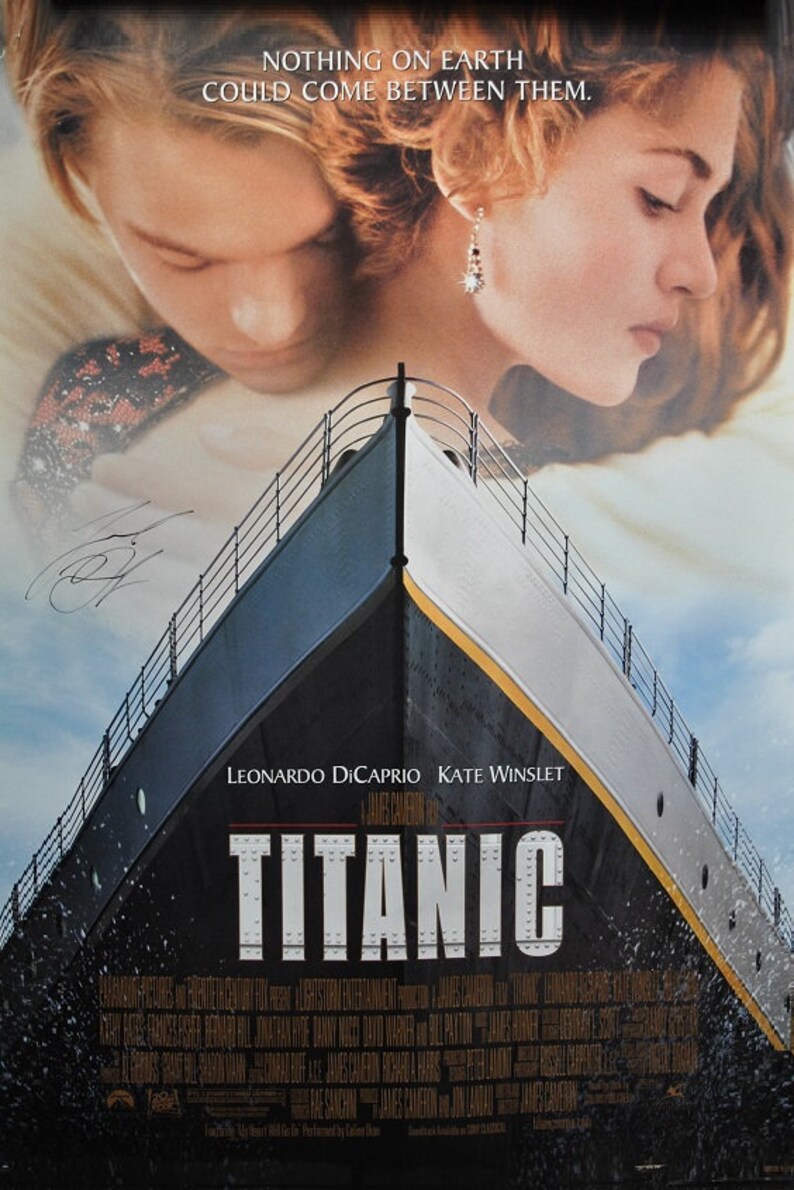 LEONARDO DiCAPRIO Signed Movie Poster TITANIC 27x 40 wcoa