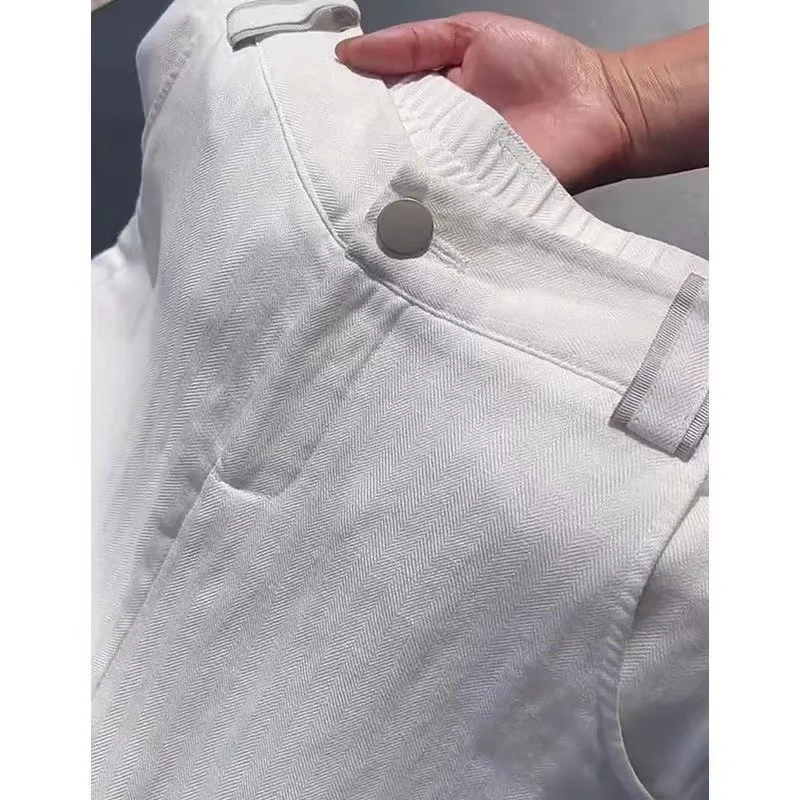 Uveng Uveng Lazy Pendant Summer New Straight Slack Panties Women Loose Design Feel White Linen Pants