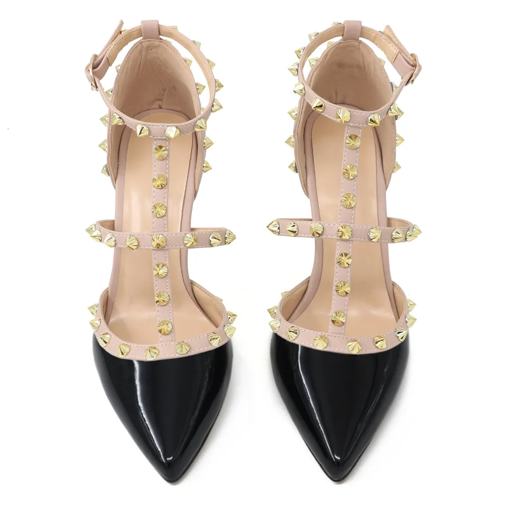 100mm Rivets Studs Summer Strappy Shoes Party Wedding Sandals-vocosishoes