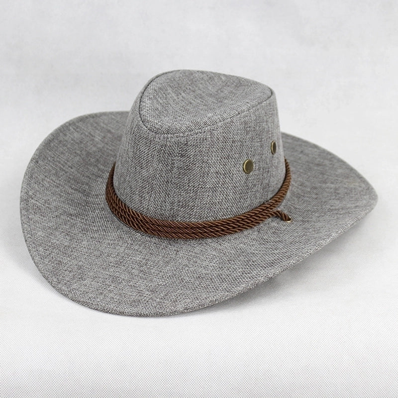 Western Denim Hat Men’s Double-sided Suede Large Brim Sun Hat Women’s Riding Hat Grassland United States