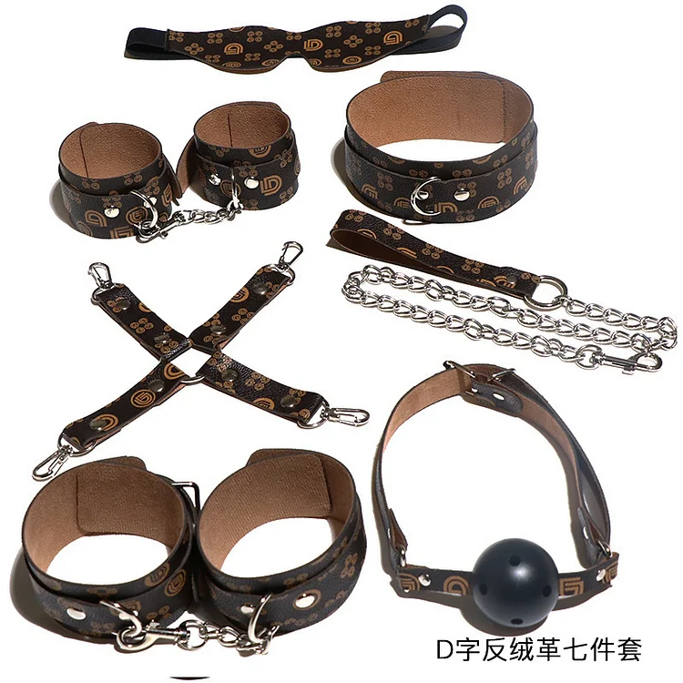 Couple Sex Toys BDSM Bondage PU Leather Handcuff and Ankle Kit Gag Erotic Adult Toy SM Adult Games Sex Product