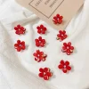 10PCS Lovely Red Flower Hair Claws