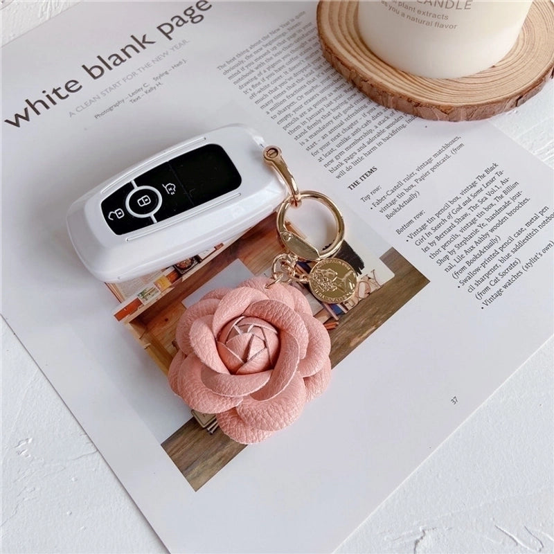 Commute Flower Pu Leather Women’s Bag Pendant Keychain