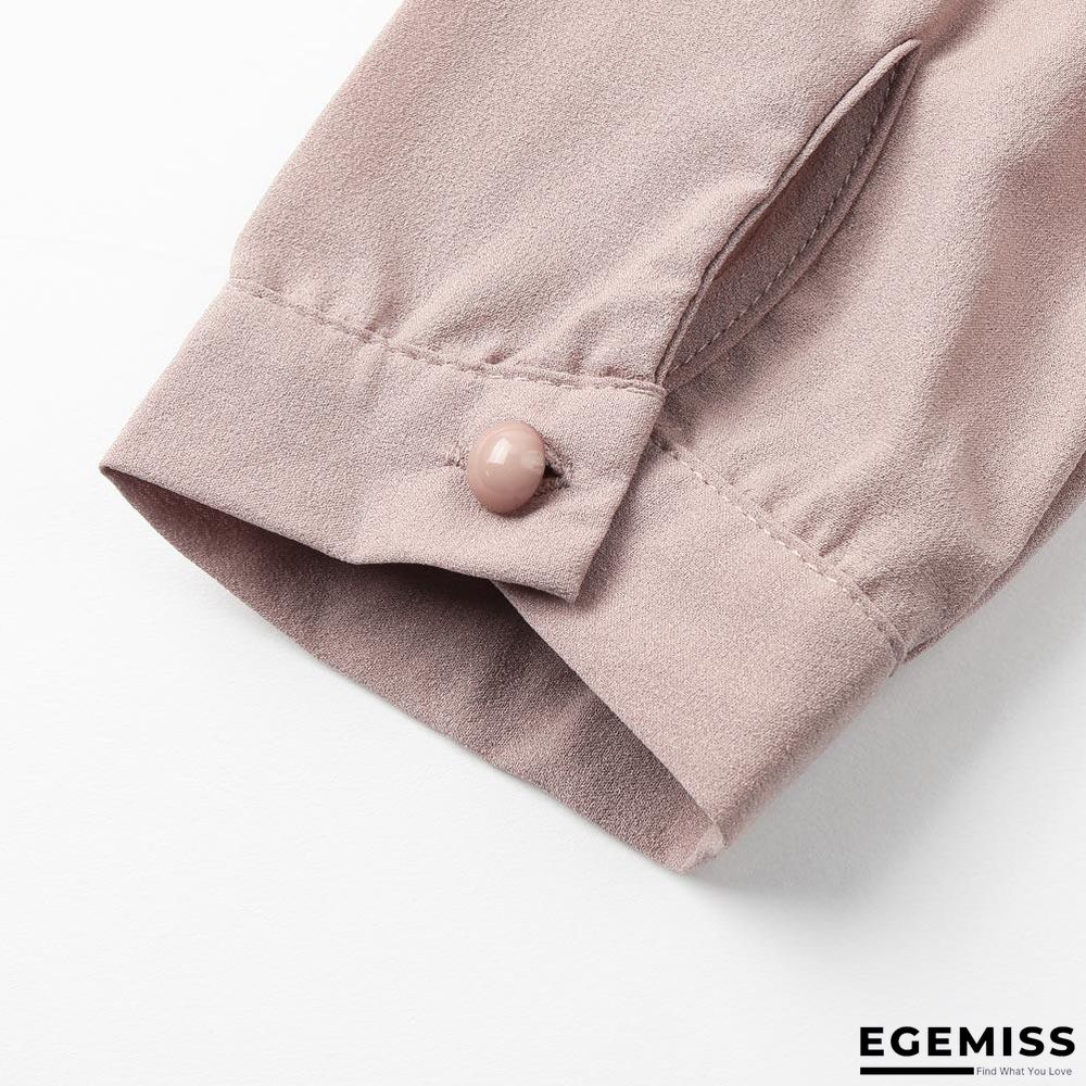 Chiffon Blouse Pleated Back Long Sleeve Asymmetric Shirt Loose Casual Plus Size Tops | EGEMISS