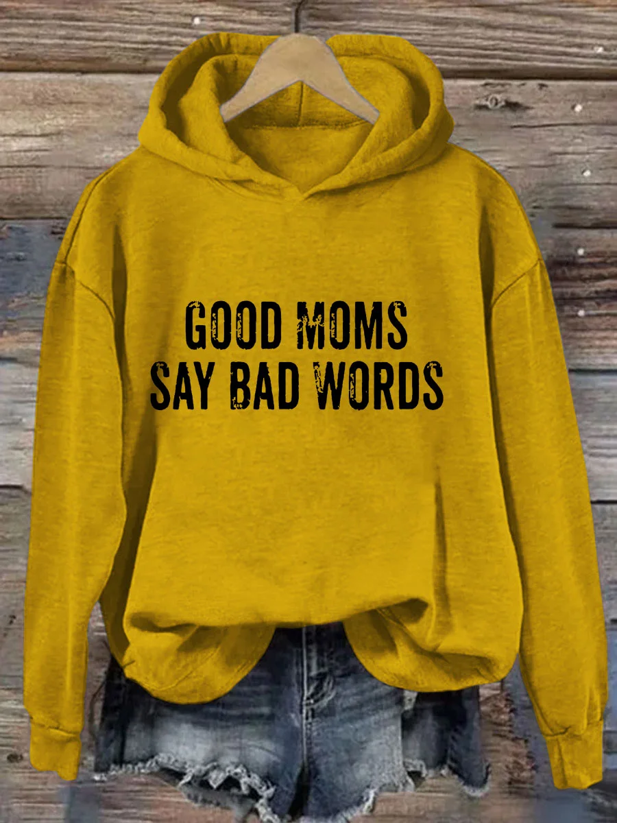 Good Moms Says Bad Words Heart Hoodie