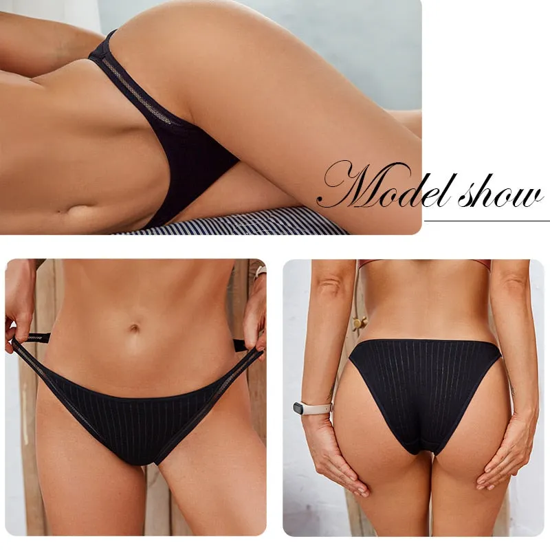 FINETOO Sexy Panties Women Underwear Waist Hollow Cotton Briefs For Girls Low-Rise Bikini Female Lingerie Comfortable Underpants