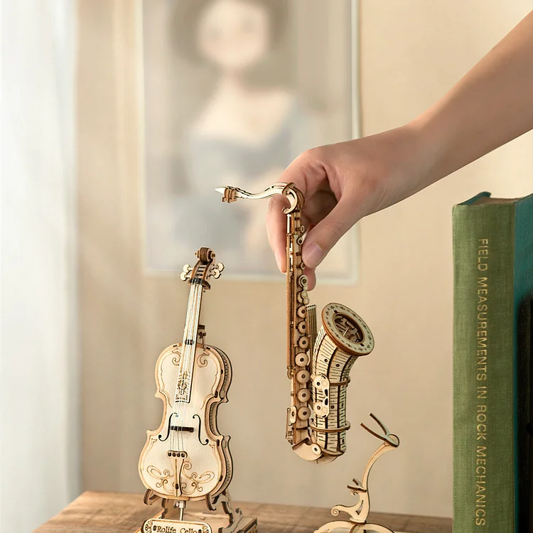 Wooden Assembled Musical Instruments Desktop Small Ornaments DIY | 168DEAL