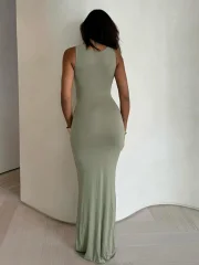 Hedirax  Slim Bodycon Bandage Dress Women 2025 Spring Summer Dress Hollow Out Sexy Party Elegant Maxi Long Dresses Vestidos