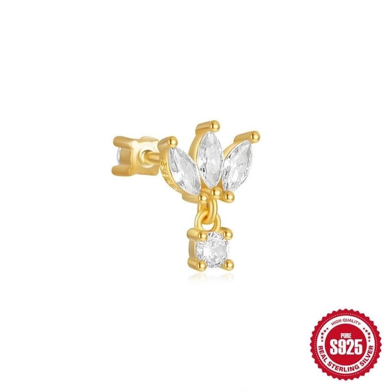 1 Piece 925 Sterling Silver Devil’s Eye Star Moon Ear Studs