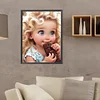 >SALE<5D DIY Full Round Drill Diamond Painting Curly Hair Big Eyes Girl Decor 30x40cm