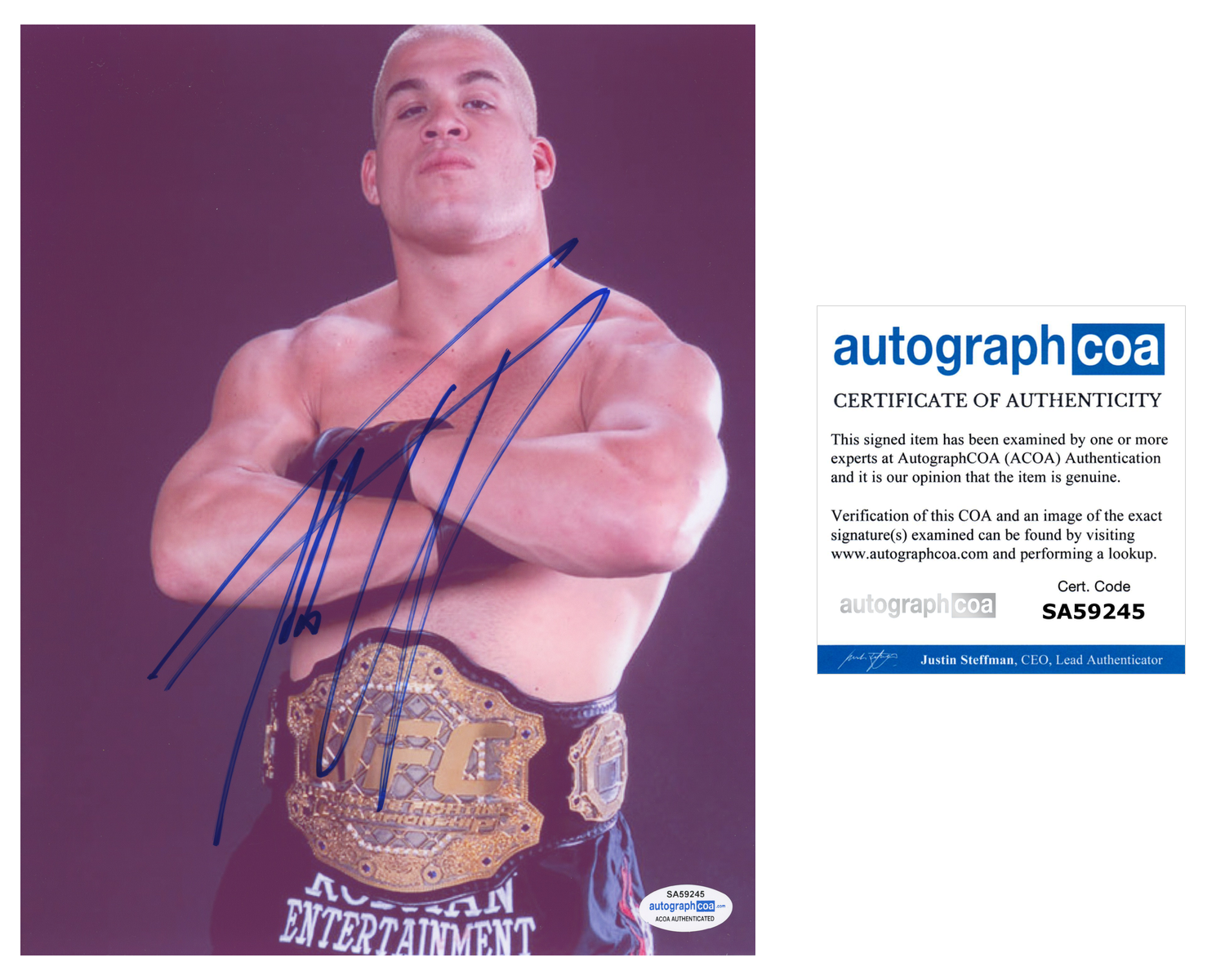 Tito Ortiz Signed Autographed 8x10 Photo Poster painting UFC MMA Fighter Champion ACOA COA