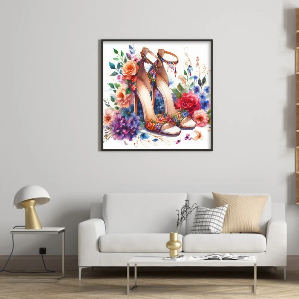 11CT Full Stamped Cross Stitch - High Heel(Canvas|40*40CM)