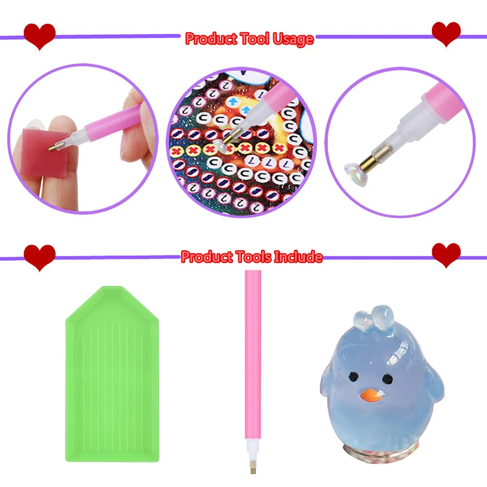 Luminous Chicken Glow In The Dark Cat Claw Cartoon Chicken for Diamond Painting