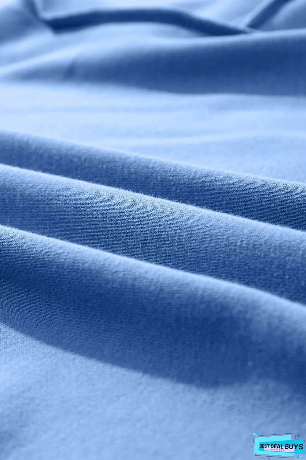 Sky Blue Sequin Trim Embroidered Star USA Pattern Sweatshirt