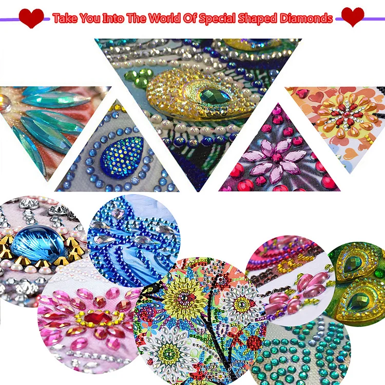  Diamond Painting DIY 5D Special Shape Rhinestones, ABEUTY a  Beautiful Peacock in The Flowers, Partial Drill Crystal Diamond Art Kits