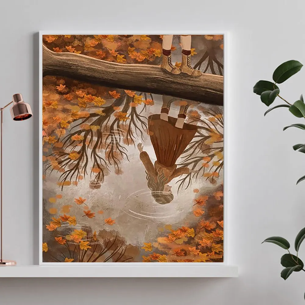 Full Round Diamond Painting 40*50cm - Autumn Atmosphere Girl
