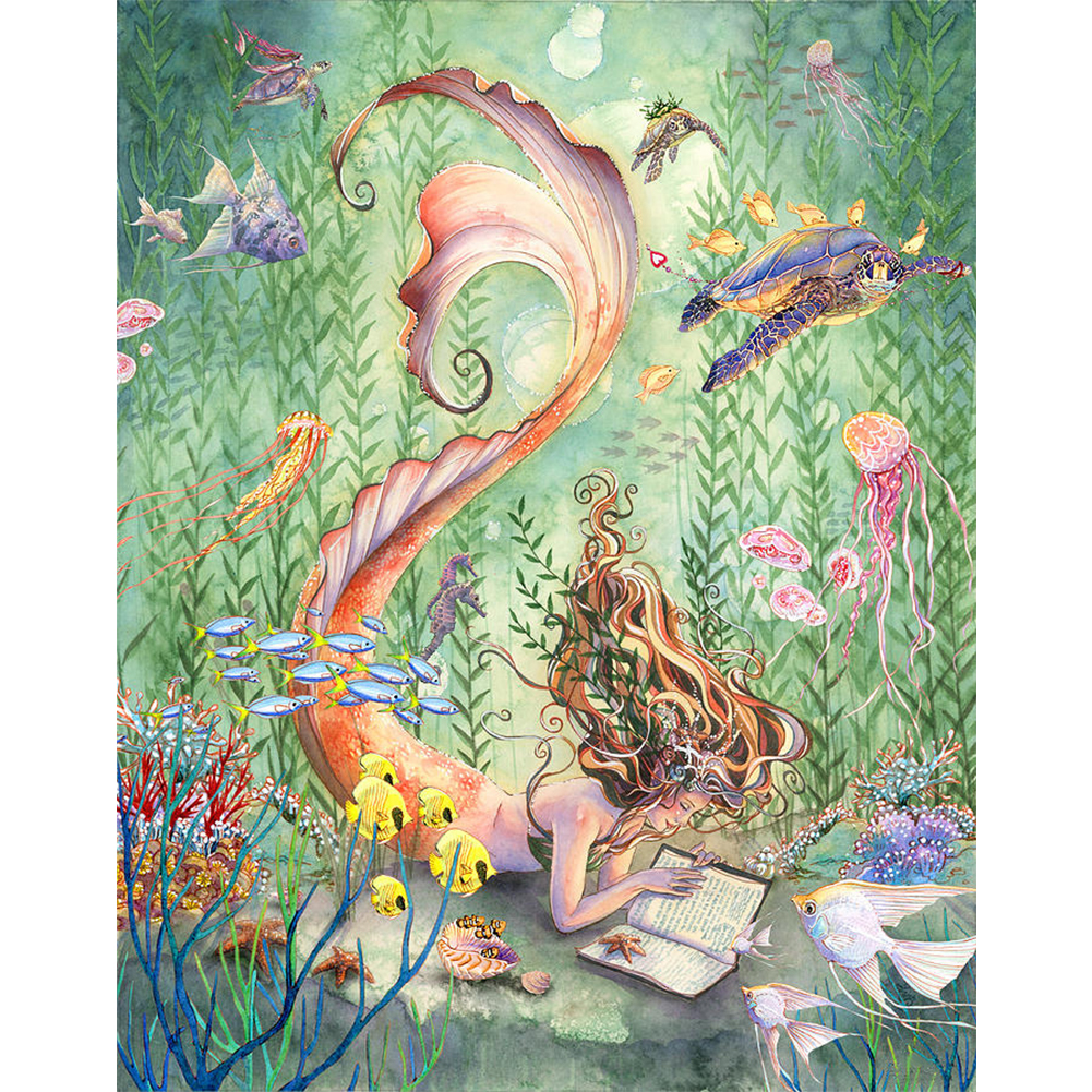 

Mermaid - 11CT Stamped Cross Stitch - 50*63CM (Big Size), 501 Original