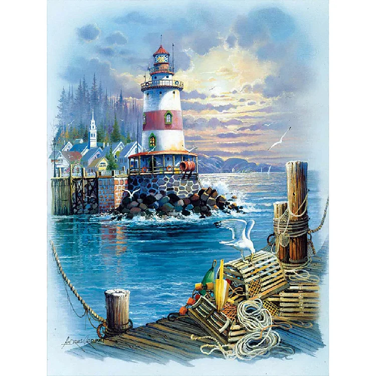 Seaside Lighthouse - Full Round - Diamond Painting (30*40cm)