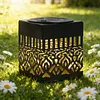 Solar Powered Deck Step Stair Lights Mandalas Theme Waterproof Fence Light Decorative Mandalas Lights for Garden Post Patio Backyard Yard Decor