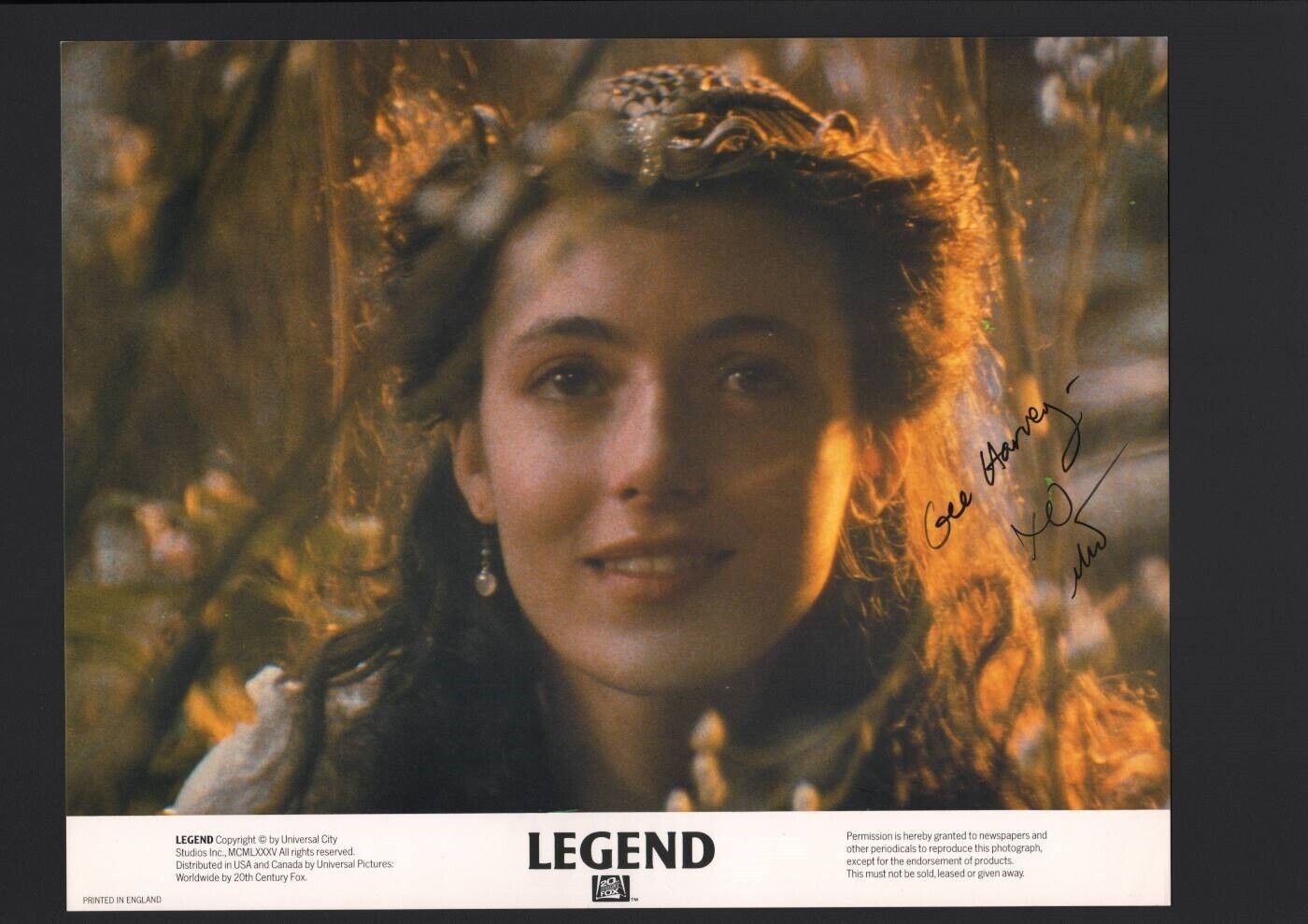 Mia Sara - Signed Autograph Lobby Card - Legend