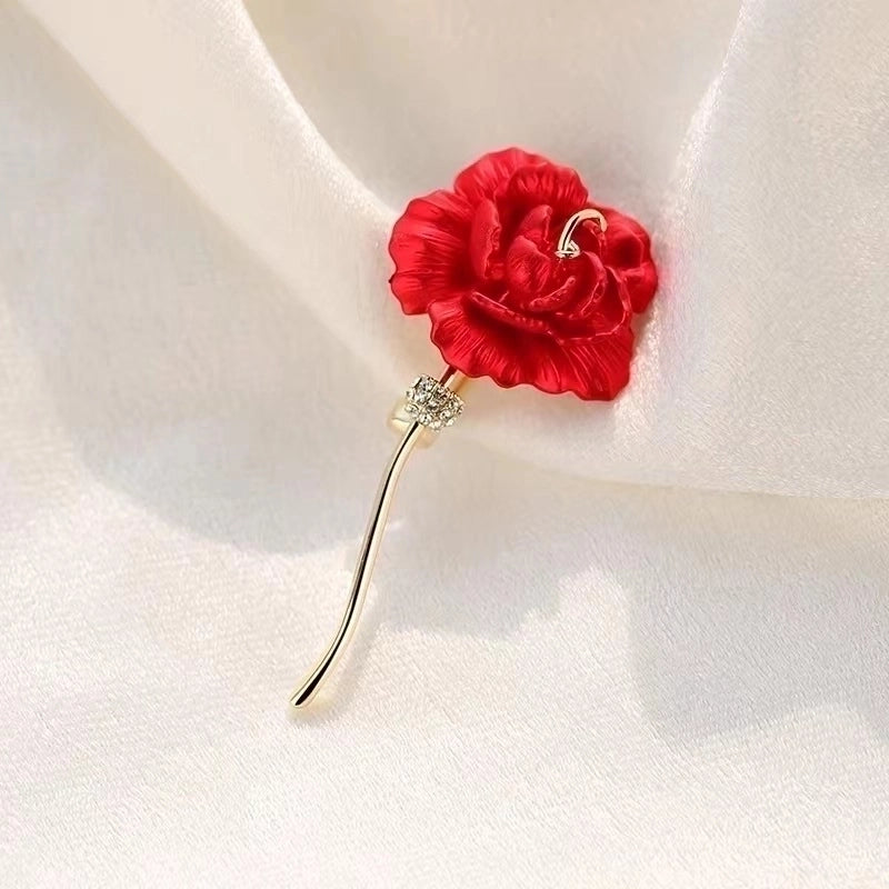 Elegant Minimalist Pin Rose Flower Alloy Plating Women’s Brooches