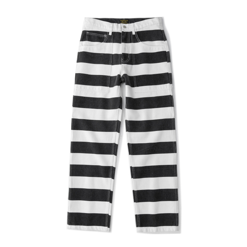 Men's Casual Striped Canvas Cargo Pants