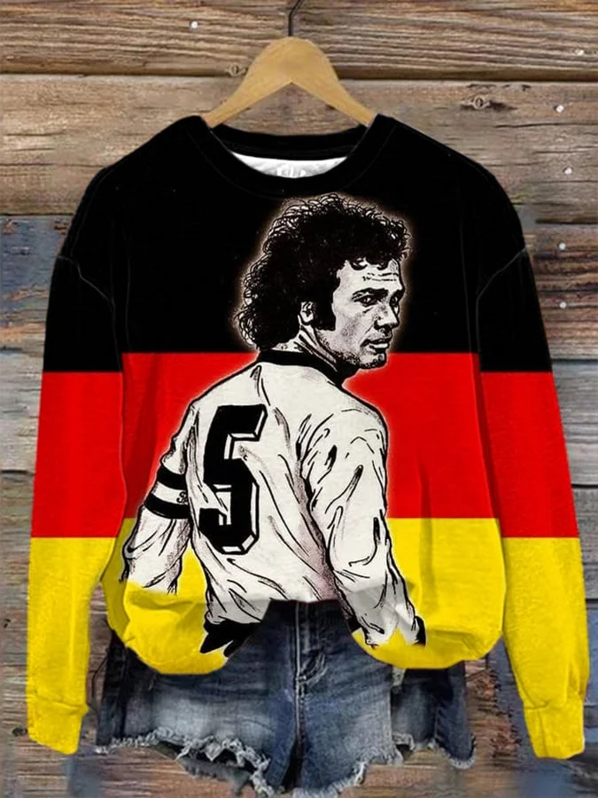 Women's RIP Beckenbauer Print Casual Sweatshirt